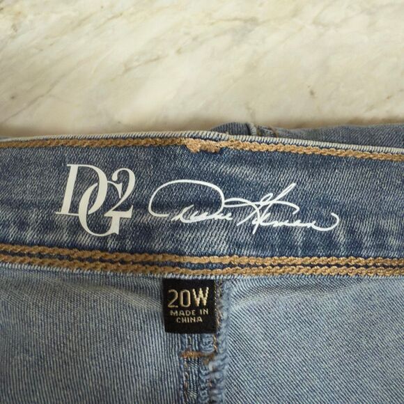 DG2 by Diane Gilman Classic Stretch Denim Swirl Bootcut Jean Chambray Sz 20W NWT - Picture 4 of 7